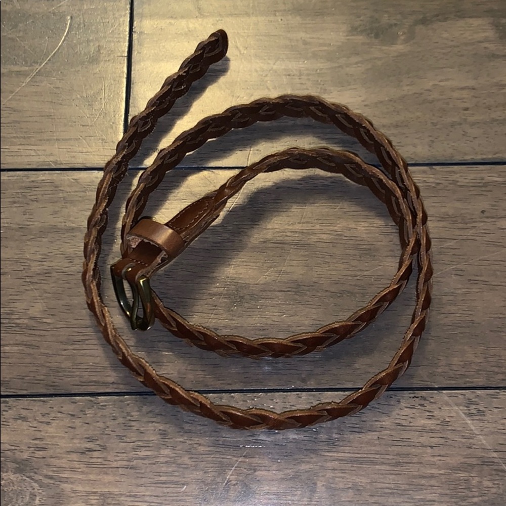 Braided leather belt